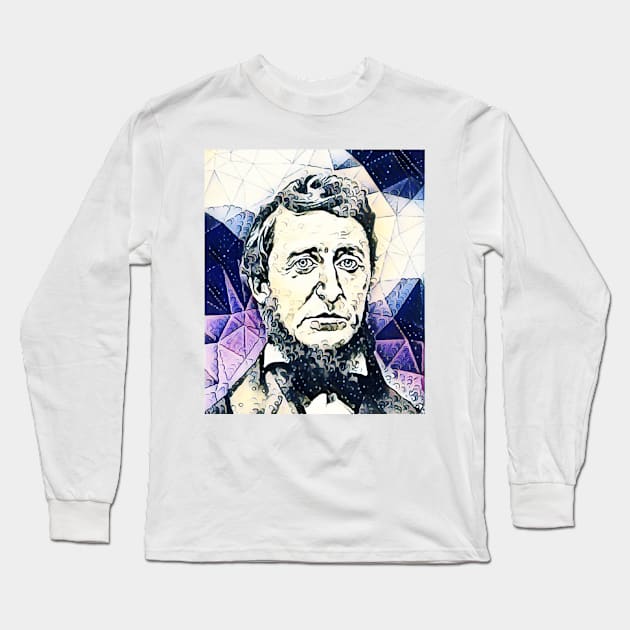 Henry David Thoreau Portrait | Henry David Thoreau Artwork 14 Long Sleeve T-Shirt by JustLit